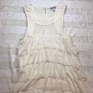 Express Women’s Ruffled White Tank Top